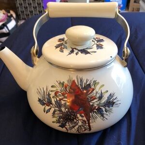 Lenox Winter Greetings Enamel Tea Kettle & Lid